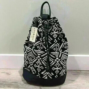 NWT Deb & Dave Woven Cotton Faux Leather Large Shoulder Sling Bag Boho Aztec